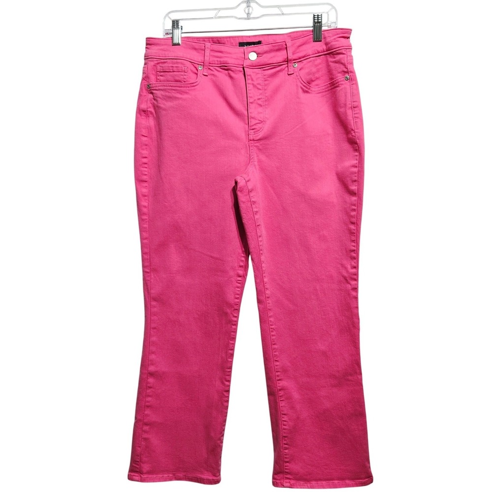 NYDJ Pink Pants Marilyn Jeans Size 12 Pink Lift Tuck Stretch Denim Pants #1045 - Picture 2 of 9